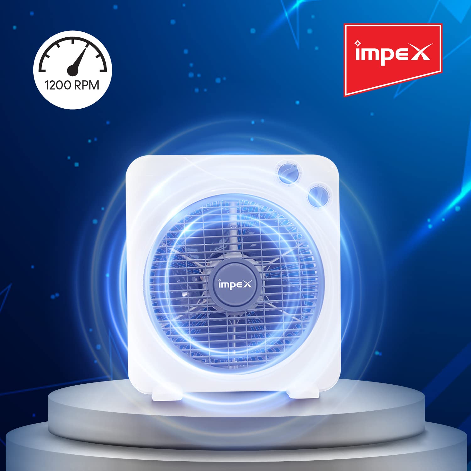 Impex 30 Watts 10 Inch Box Fan امبيكس مروحة صندوق 30 واط 10 انش Impex 30 Watts 10 Inch Box Fan امبيكس مروحة صندوق 30 واط 10 انش